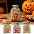thumbnail image 1 of AZXY Halloween Drawstring Gift Bags Texture Pumpkin Witch Print Candy Treat Pouches, Reusable Portable Multipurpose Goodie Sacks for Halloween Party Favors & Holiday Decor Storage, 1 of 7