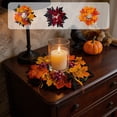 thumbnail image 1 of AZXY Halloween Fall Candle Ring Wreath, Artificial Maple Leaf Candle Holder Ring with Purple Berries, Mini Round Table Centerpiece Wreath for Indoor Halloween Thanksgiving Mantel Dining Table Decor, 1 of 7