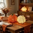 thumbnail image 1 of AZXY Halloween Lights, White Woven Rattan Halloween Pumpkins Tabletop Decor, LED Light Up Pumpkin Ornament, Indoor Outdoor Halloween Decorations for Home Party Yard Porch Halloween Decor, 1 of 7
