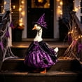 thumbnail image 1 of AZXY Halloween Porch Goose Outfit, 23 Inch Costume Set, Purple Witch Dress with Witch Hat, Clothes for Cement Plastic Porch Goose & Duck Statue, Lawn Yard Patio Garden Outdoor Holiday Fall Decor, 1 of 5