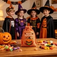 thumbnail image 1 of AZXY Halloween Trick or Treat Bags Linen Drawstring Pumpkin Candy Pouches, Reusable Happy Halloween Gift Treat Sacks for Holiday Costume Party Favors & Halloween Decor Supplies, 1 of 7