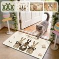 thumbnail image 1 of AZXY Happy Easter Bunny Trio Rug 23.6"x15.8", Rustic Bow Non-Slip Stain-Resistant Entryway Doormat, Washable Indoor Outdoor Area Rug for Bedroom Living Room Kitchen Easter Decorations, 1 of 7