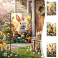 thumbnail image 1 of AZXY Happy Easter Garden Flag 12x18 Inch, Cute Brown Bunny with Easter Eggs Snow Butterfly Print Outdoor Yard Flag for Front Yard Porch Spring Holiday Decorations, 1 of 7