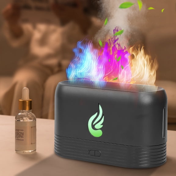 AZXY Humidifiers for Bedroom, Cool Mist Humidifiers for Home Large Room,Small Flame Fireplace Humidifier Diffuser Quiet,Aromatherapy Oil Diffuser Humidifier for Car Desk