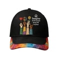 thumbnail image 1 of AZXY Imagine Peace Gesture Embroidered Baseball Cap, Tie-Dye Brim Casual Unisex Hat for Daily Streetwear and Vacation, Black, 1 of 6