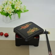 AZXY Japanese Style Bento Box with Lid, Classical Melamine Sushi Box, Unagi Eel Lunch Box, Reusable Food Storage Container for Work, Picnic, Business & Meal Prep