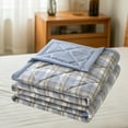 thumbnail image 1 of AZXY Lightweight Quilt,Cooling Blankets for Summer,Breathable Plaid Cotton Quilt for Hot Sleepers,Reversible Stain Protection Air Conditioning Quilt Thin,100x150cm,Blue, 1 of 6