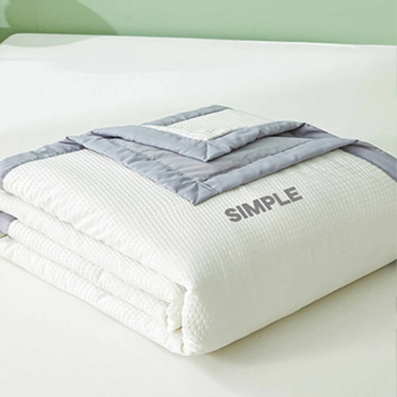 AZXY Lightweight Quilt,Summer Quilts Queen,Cooling Comforter for Hot Sleepers,Soft Breathable Cotton Lightweight Quilt,White,Gray