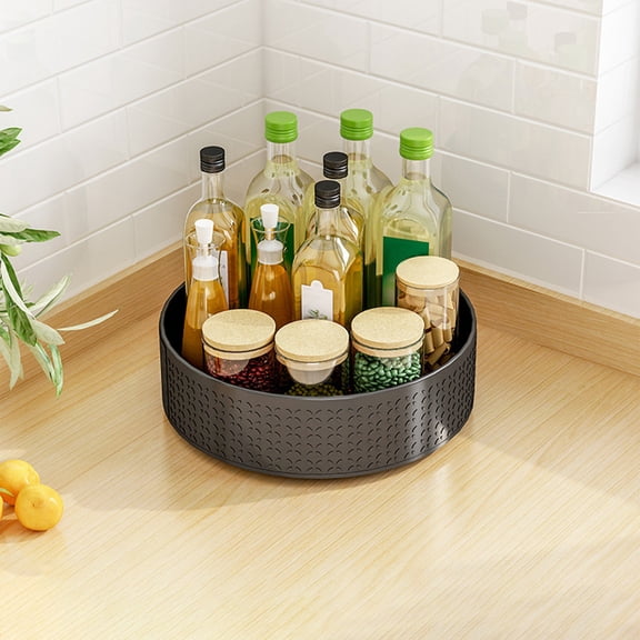 AZXY Matel Lazy Susan Turntable Organizer for Kitchen Cabinets Storage Countertop, 9.8" Rotating Spice Rack Turntable for Pantry, Medicine, Organization, Spices, Drop-resistant, Stable Rotation