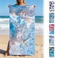 thumbnail image 1 of AZXY Nautical Starfish Beach Towel, Microfiber Seashell Ocean Print Quick Dry Absorbent Towel, Oversized Portable Towel for Pool, Beach, Vacation, 1 of 7