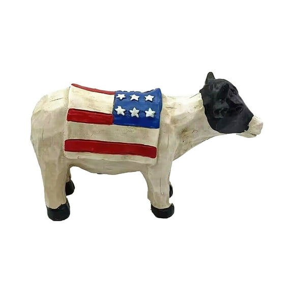 AZXY Patriotic Table Decorations,4th July Decorations,New Independence Day Day Decorations Desktop Resin Workmanship Cow Sheep and Pig