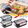 AZXY Plastic Bento Box, 1500ml Leakproof Compartment Lunch Container ...