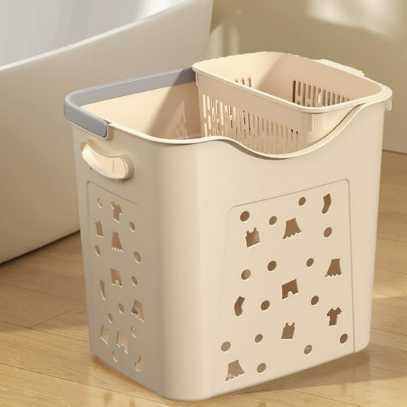 AZXY Plastic Laundry Basket,Flexible Laundry Hamper,Plastic Storage Bins with Handles,Tall Large Dirty Clothes Storage Basket for Bathroom Dormitory Toys