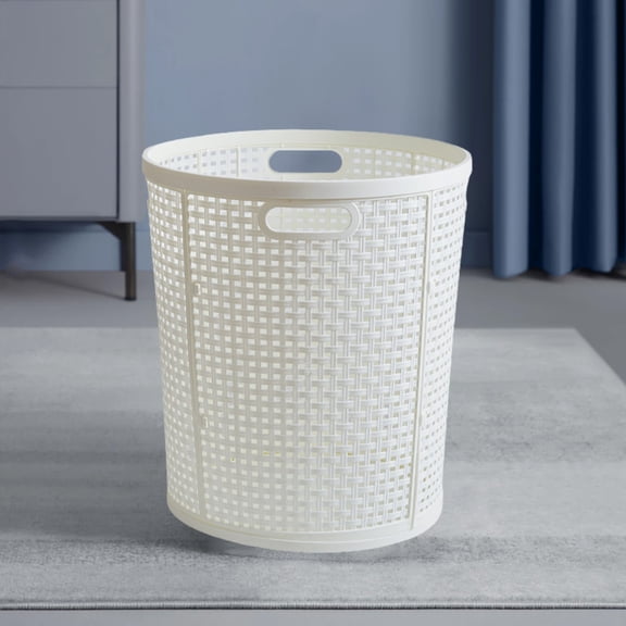 AZXY Plastic Laundry Basket,Flexible Laundry Hamper,Storage Basket with Handles Round,Plastic Storage Bins,Tall Large Basket Organizer for Bathroom Dormitory Toys