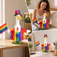 thumbnail image 1 of AZXY Porch Goose Outfit, 23 Inch Rainbow Stripe Goose Clothes with Top Hat, Tie & Rainbow Flag, Goose Costume for Cement Plastic Lawn Goose Statue, Outdoor Yard Lawn Garden Decor, 1 of 7
