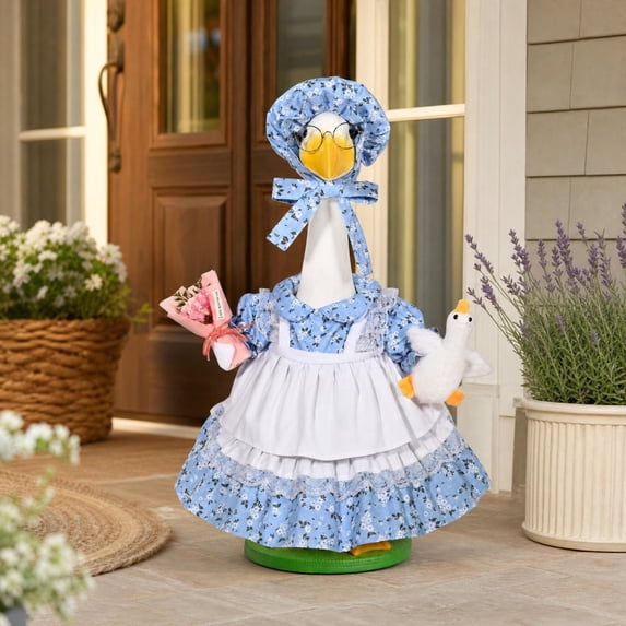 AZXY Porch Goose Outfits, 23 Inch Goose Costume for Cement & Plastic Porch Goose Statue, Holiday Goose Clothing for Outdoor Garden Yard Lawn Patio Statue Decoration, Duck Goose Clothes