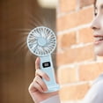 thumbnail image 1 of AZXY Portable Fan,Hand Held Fans on Clearance,Mini Fan Handheld,Usb Foldable Stand Hand Fan for Desk,Personal Fans Battery Operated,Blue, 1 of 8