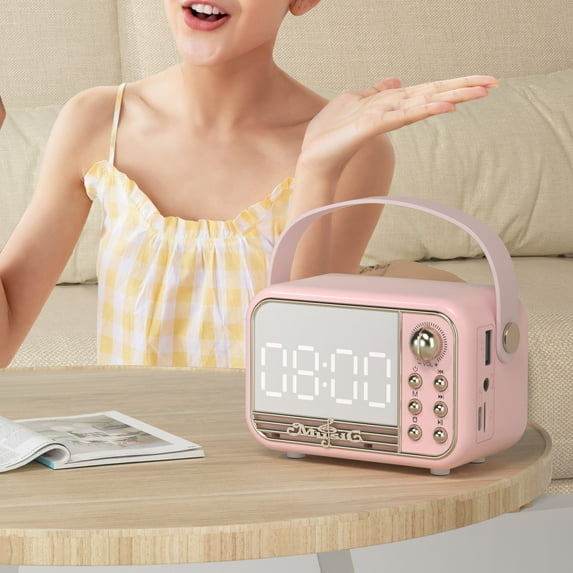 AZXY Portable Speaker,Wireless Speakers,Bluetooth Mini Shower Speaker,Long Lasting Outdoor Speakers with Subwoofer Clock for Home Outside