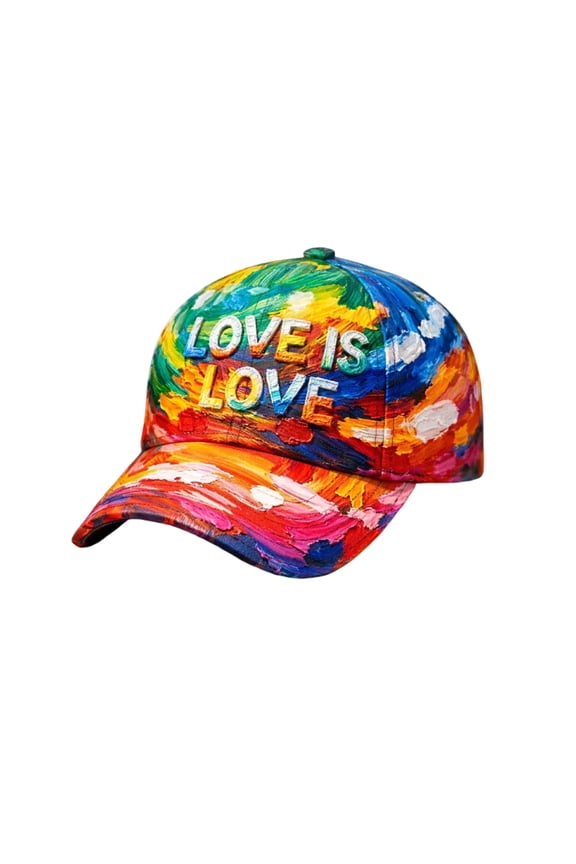 Rainbow Oil-Painted Baseball Cap, UV Protection & Lightweight Casual Pride Cap for LGBTQ+ Events and Festival Outfits, Multicolor