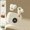 thumbnail image 1 of AZXY Retro Camera Clip-On Bluetooth Earbuds, Bluetooth 5.4, Open-Ear Non-In-Ear, 36H Playtime, Hi-Fi Stereo, Touch Control, Comfortable for Sports, Khaki, 1 of 7