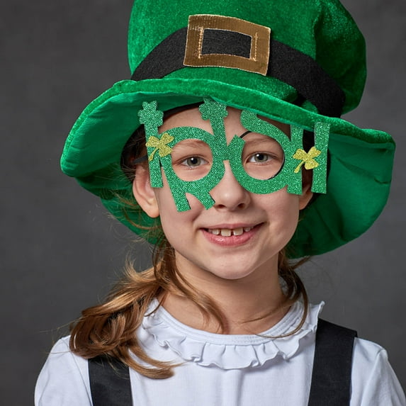 AZXY Saint Patricks Day Accessories,Decorative Shamrock Glasses,St. Patrick'S Day Party Wear & Accessories,Glasses Irish Gifts for Home Party Supplies