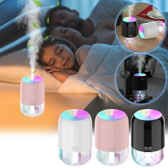 AZXY Small Humidifier Cool Mist,Vaporizers and Humidifiers for Bedroom,Air Humidifier for Large Room Plants Car,Desktop Travel Humidifiers with Night Light