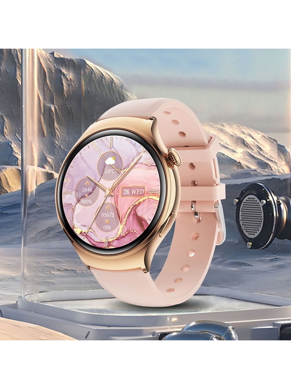 Smart Watch,Health Smart Watches,Bluetooth Smart Watch,Cheap Sports Touchscreen Smartwatch for Women Men Android with Talk Call Music,Waterproof Fitness Trackers,Pink