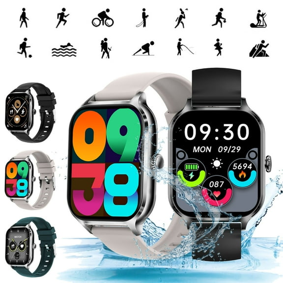 AZXY Smart Watch,Smart Watches for Android Phones,Fitness Smart Watches,Bluetooth Health Fitness Tracker Sports Touchscreen Smartwatch for Women Men,Father'S Day Gifts and Mother'S Day Gifts,Gray