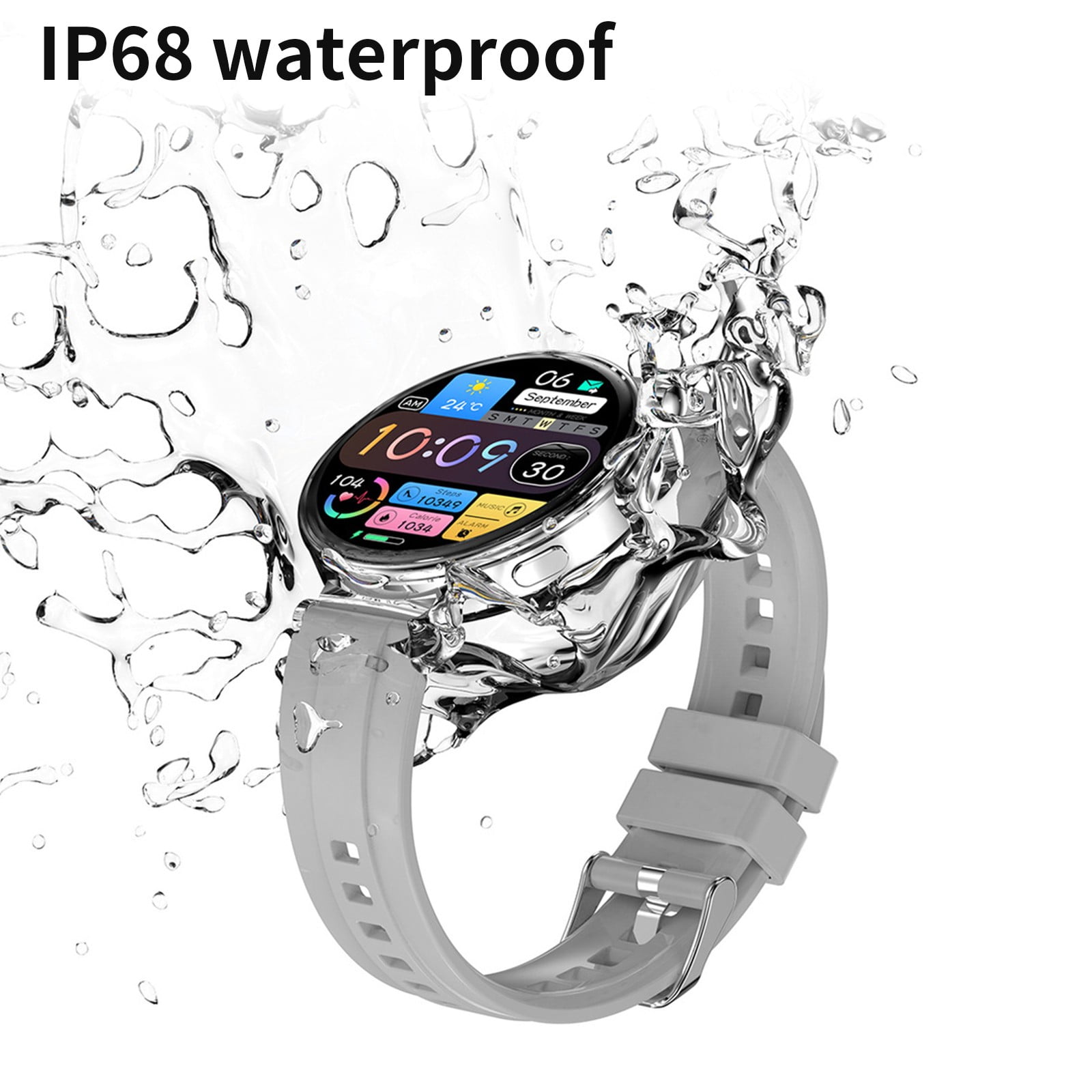 AZXY Smart Watch,Smartwatch,Fitness Smart Watches,Smart Watches for Men,Waterproof Cheap Bluetooth Smart Watch for Women Android with Calling Talk Music Clearance,Silver