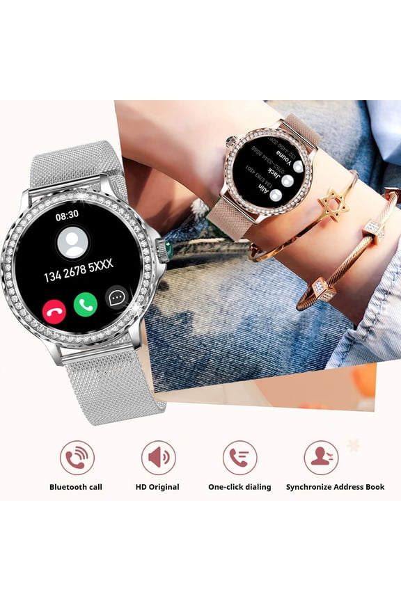 Smart Watch,Smartwatch,Fitness Smart Watches,Smart Watches for Men,Waterproof Cheap Sports Touchscreen Bluetooth Smart Watch for Women Android Clearance,Silver