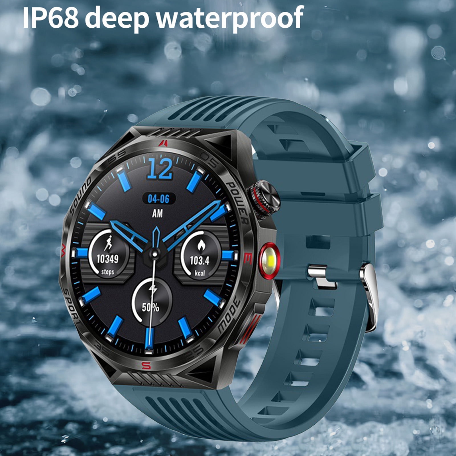 AZXY Smartwatch,Smart Watch for Android,Fitness Smart Watches,Bluetooth Sports Touchscreen Health Smart Watches for Women Men with Talk Call and Text,Waterproof Fitness Trackers,Blue