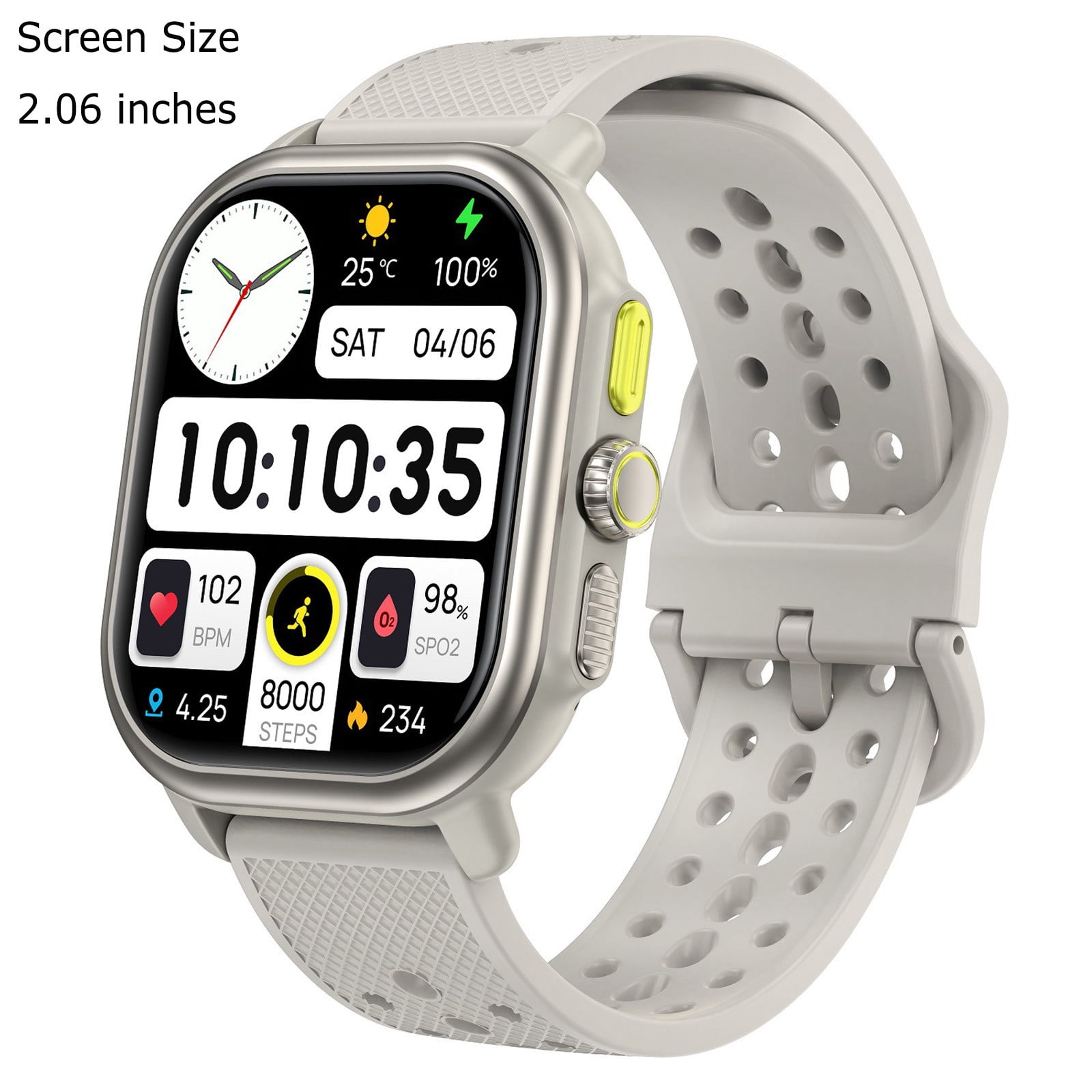 AZXY Smartwatch,Smart Watch for Android,Fitness Smart Watches,Bluetooth Sports Touchscreen Health Smart Watches for Women Men,Waterproof Fitness Trackers with Call Talk Music,White