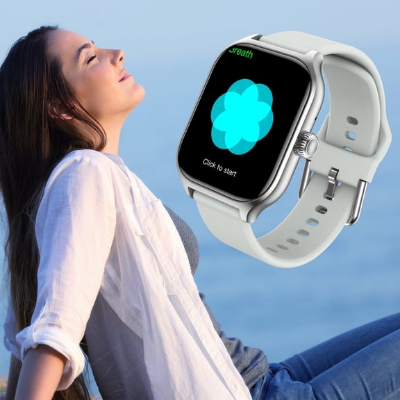AZXY Smartwatch,Smart Watch for Android,Fitness Smart Watches,Bluetooth Sports Touchscreen Health Smart Watches for Women Men,Waterproof Fitness Trackers,Silver