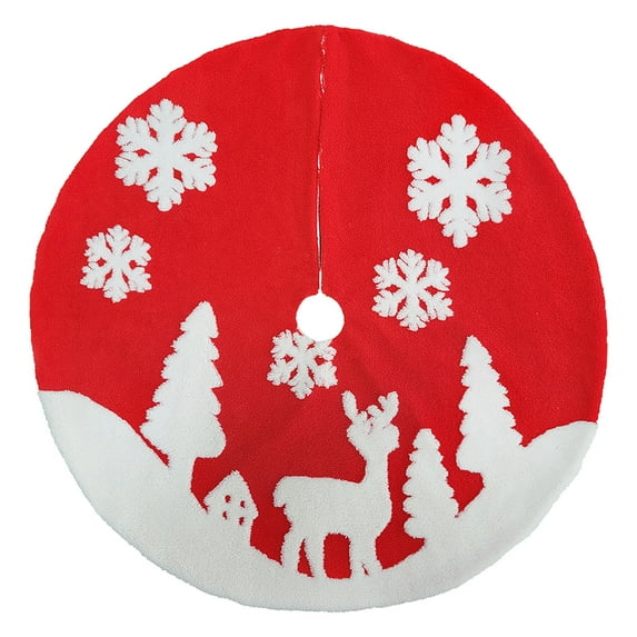AZXY Snowlflake Christmas Skirts for Bottom Of Tree Red 90cm Up to 50% off Clearance Plush Deer Christmas Tree Bottom Base Cover Xmas Decorations for Holiday Party