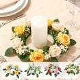 thumbnail image 1 of AZXY Soft Gradient Rose Candle Ring, Warm Accent for Lifestyle Space and Bridal Ceremony Decor, Blush Pink, 1 of 7