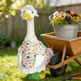 thumbnail image 1 of AZXY Spring Butterfly Porch Goose Outfit - Floral Housekeeping Costume with Bonnet for 23" Lawn Goose Statue, Perfect for Easter & Outdoor Yard Decor, 1 of 6