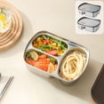 thumbnail image 1 of AZXY Stainless Steel Bento Box, Divided Airtight Food Storage Container, Leakproof Fresh-Keeping Lunch Box, Portable Multi-Compartment Bentgo Box for Office and Daily Dining, 8.66x6.30x2.95 In, 1 of 7