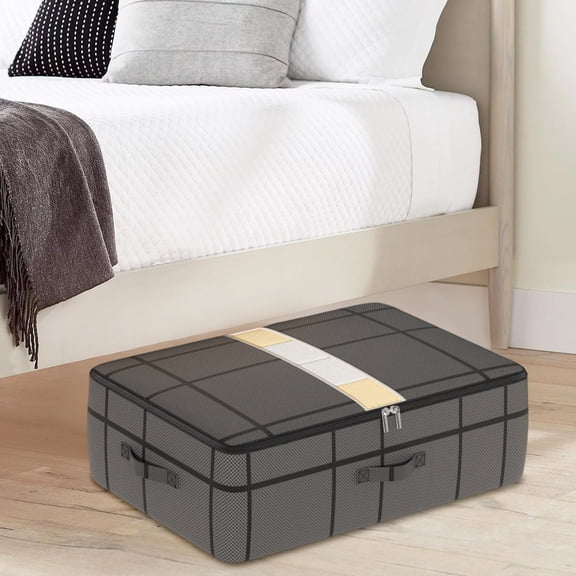AZXY Storage Containers for Clothes,Blanket Storage Bags,Closet Organizer Bins Under Bed,Foldable Large Blanket Container for Living Room with Lids Clearance