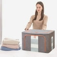 thumbnail image 1 of AZXY Storage Containers for Clothes,Blanket Storage Bags,Closet Organizer Bins,Foldable Large Blanket Container for Living Room Home with Lids Handle Clearance, 1 of 7