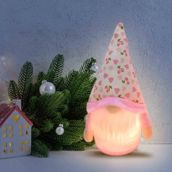 AZXY Stuffed Animals Valentines Day Decorations Home Indoor,Stuffed Toys Valentine Tabletop Decor,Gnome Plush Toys with Lights Valentine Tabletop Decor,Gnome Doll Valentines Day Gifts Under $10