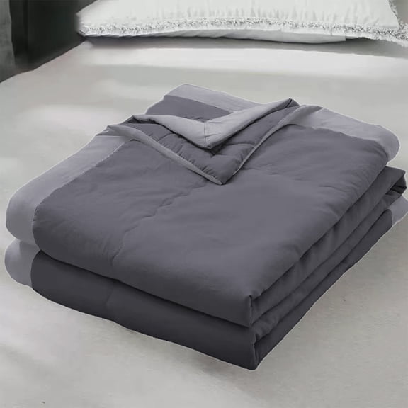 AZXY Summer Quilt,Quilts for Full Bed,Breathable Stain Protection Cooling Comforter for Hot Sleepers,Washable Cotton Lightweight Quilt,55.12×78.74in,Gray