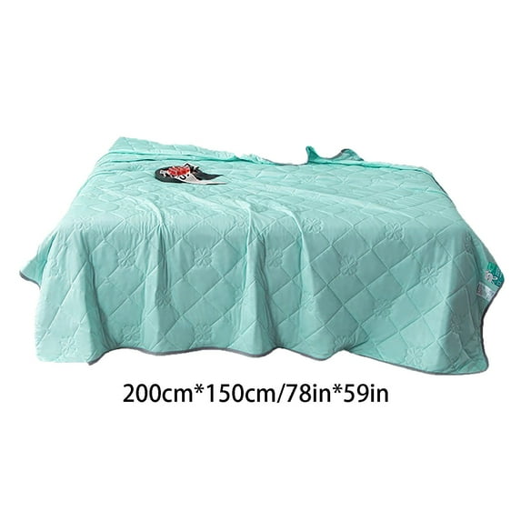 AZXY Summer Quilt,Quilts for Queen Bed,Solid Cooling Comforter for Hot Sleepers,Breathable Washable Cotton Lightweight Quilt,200x150cm,Green