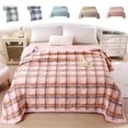 thumbnail image 1 of AZXY Summer Quilt, Twin Size Yellow Plaid Cooling Quilt, 59.06x78.74 in Cotton Bedspread Coverlet, Lightweight Breathable Washable Air Conditioning Thin Comforter for All Season, 1 of 7
