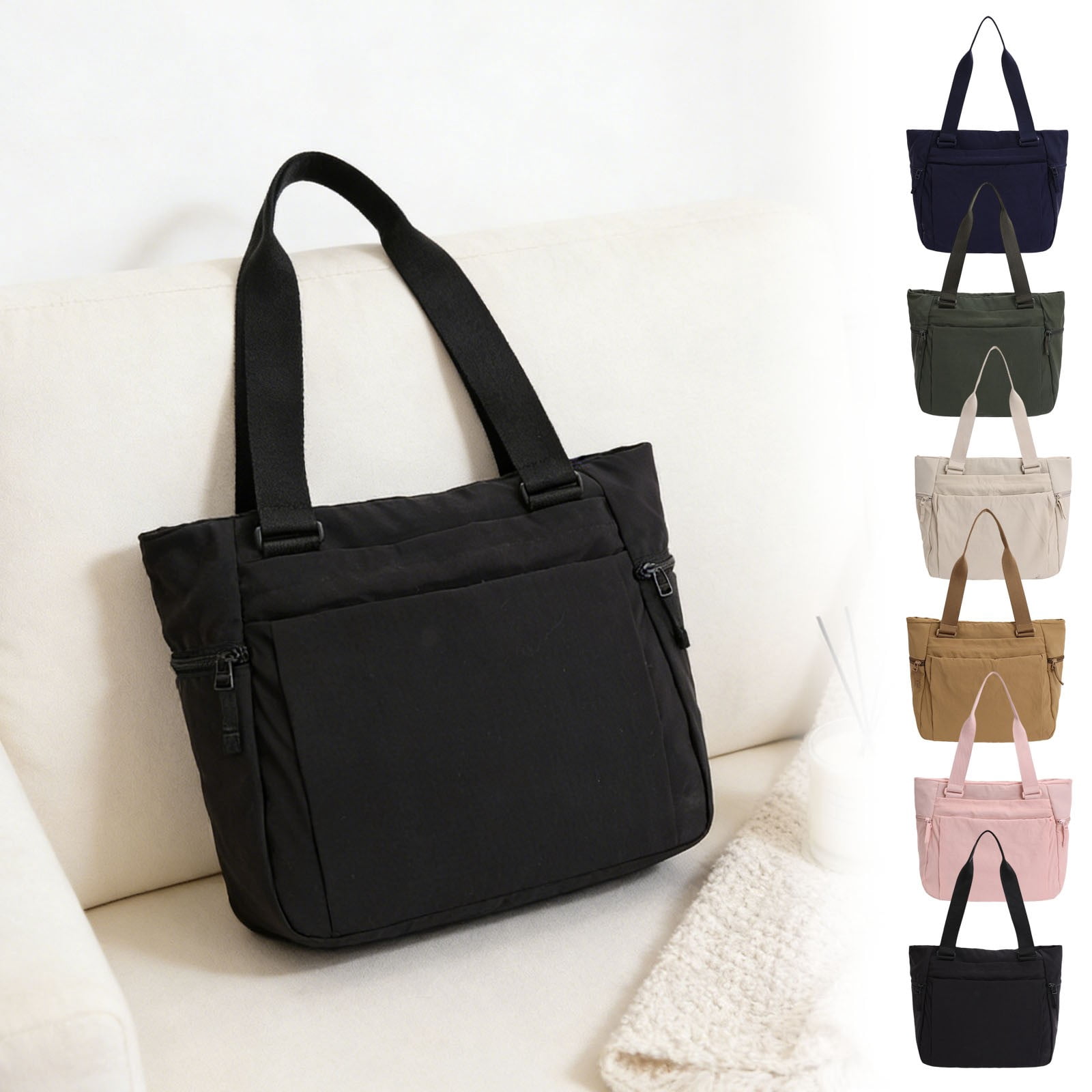 AZXY Tote Bag for Women, Pink Nylon Large Capacity Shoulder