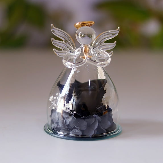 AZXY Valentine Flowers Gift,Valentine Flowers Artificial,Flower Rose Gift Valentines,Glass Rose Flower Glass Ornaments Valentines Gifts