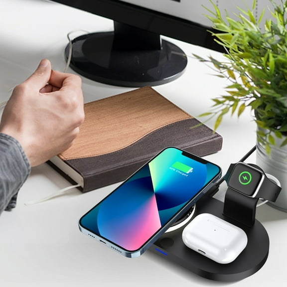 AZXY Wireless Charger,Charging Stations,Wireless Charging Station,Charging Stations for Multiple Devices at Once,Desktop Magnetic Fast Charger Compatible for Watch Phone Apple Android
