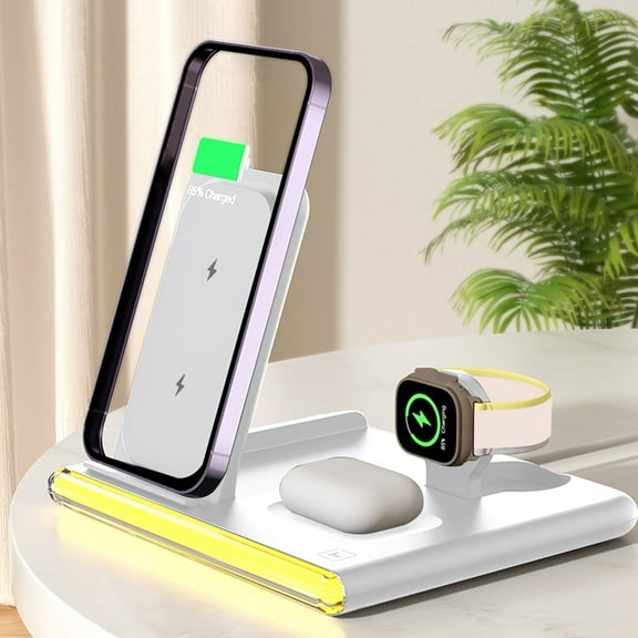 AZXY Wireless Charging Station,Charging Station for Multiple Devices,Wireless Charger,Desk Magnetic Fast 3 in 1 Charger
