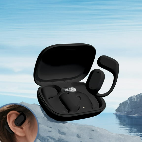 AZXY Wireless Earbuds Bluetooth,Ear Buds Noise Cancelling Blutooth,Warterproof Open Ear Earbuds Clip On with Wireless Charging Case,Lightweight Open Ear Headphones for Sports Running Cycling