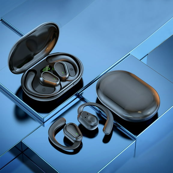 AZXY Wireless Earbuds Bluetooth,Ear Buds Noise Cancelling Blutooth,Waterproof Open Ear Earbuds Clip On with Wireless Charging Case,Lightweight Open Ear Headphones for Sports Running Cycling