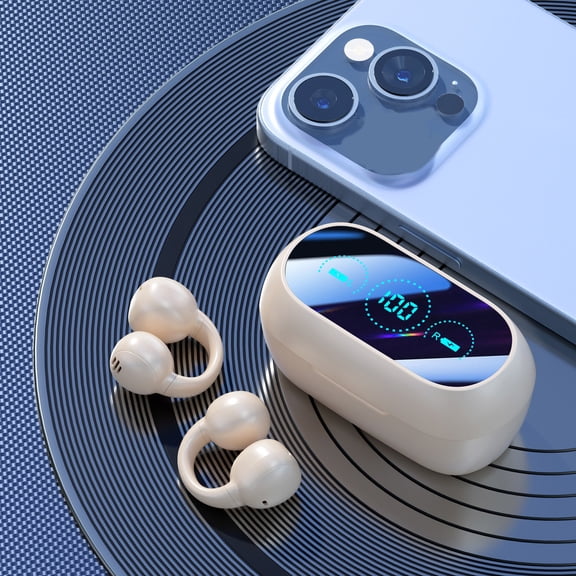 AZXY Wireless Earbuds Noise Cancelling,Bluetooth Ear Buds Clearance,Warterproof Sports Earbuds with Mic and Wireless Charging Case,Lightweight Open Ear Clip Headphones for Running Travel Cheap